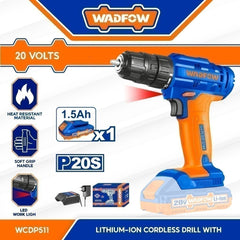 Wadfow Lithium-Ion Cordless Drill WCDP511